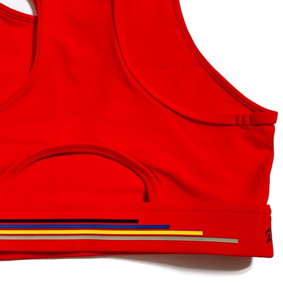 Peloton Sports Bra Size Large L Red Stretch Olympics Line Racerback Fitted - Picture 8 of 11